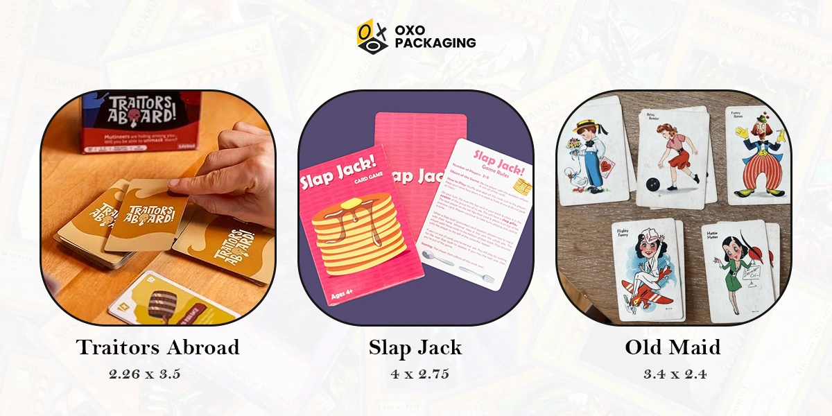 kids playing card dimensions