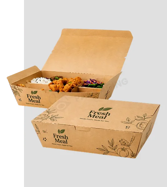 custom kraft brown takeout boxes
