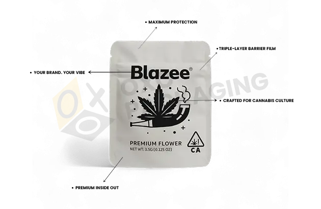Custom Printed 3.5 Mylar Bag Packaging
