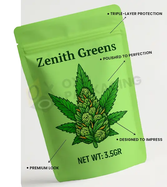 Custom Printed 3.5 Mylar Bag