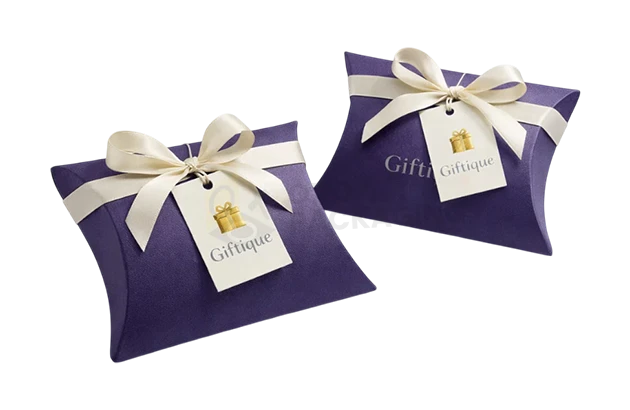 customized Purple Pillow Boxes
