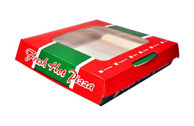 customized f flute pizza window packaging