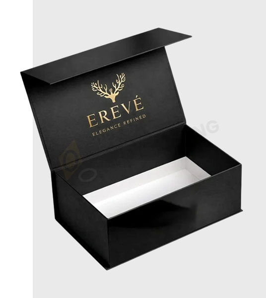 printed black magnetic gift boxes