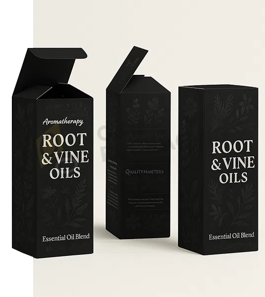 printed black tuck top boxes