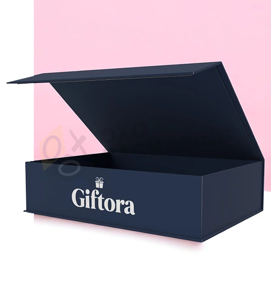 printed blue magnetic gift boxes
