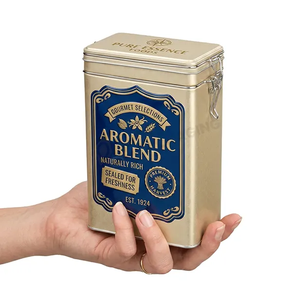 air tight tin packaging with logo