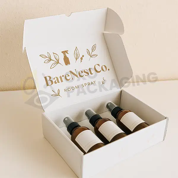 custom printed white mailer packaging boxes