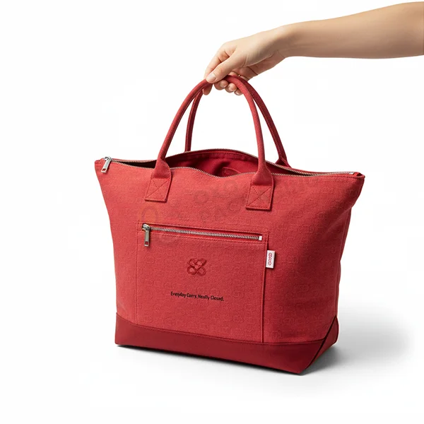 custom printed zipper tote bag