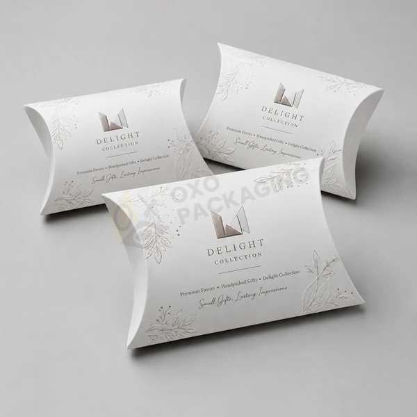 custom white pillow box bulk