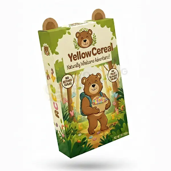 printed cereal with bear on box