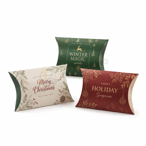 printed christmas pillow boxes