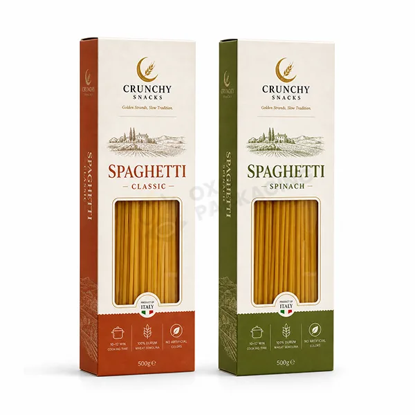 printed spaghetti boxes