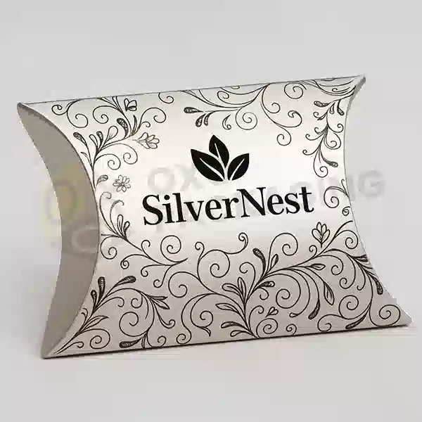 silver favor boxes with logo
